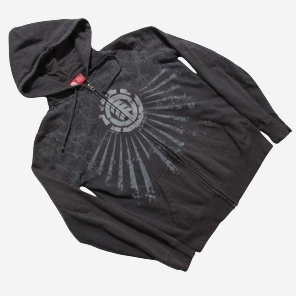 Mens Y2K Grunge Skater Streetwear 2000s Element Nature Roots Zip-up Hoodie